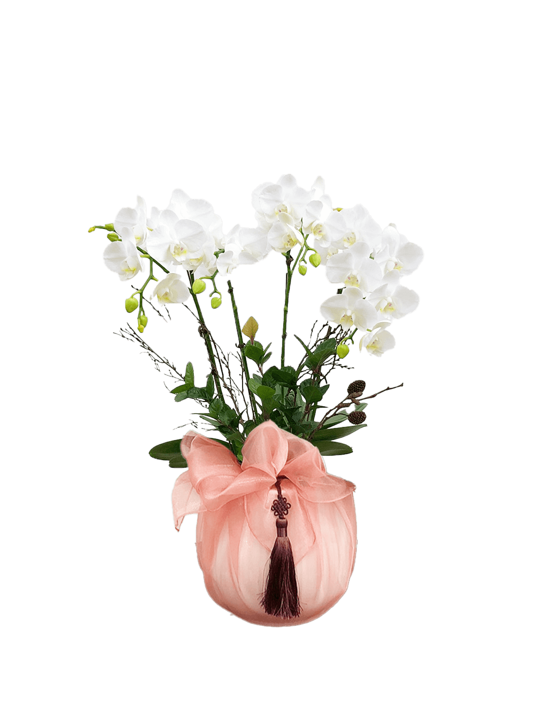 호접 화이트(4대)-줄무늬 화이트+다홍 보자기